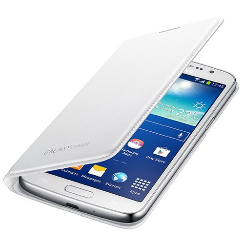Samsung original Θήκη Flip Cover EF-WG710BWEGWW για το Samsung G7105 Galaxy Grand 2 White -0