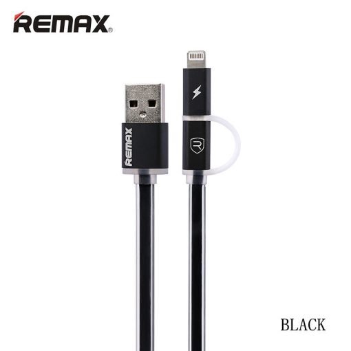 Remax Aurora iPhone 5/5S/6/6 Plus Lighting and Micro USB data cable 1.0m (ΜΑΥΡΟ)-0