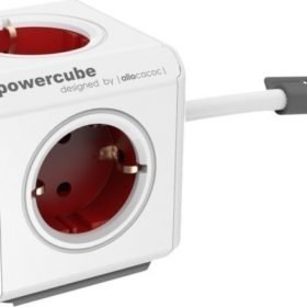 ALLOCACOC PowerCube Extended USB - Πολύπριζο - Κόκκινο Part No Κατασκευαστή: 1406RD/DEEUPC-0