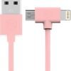 WK AXE WDC-008 Charging Cable 2 in 1 LIGHTING/MICRO USB 1M PINK-0