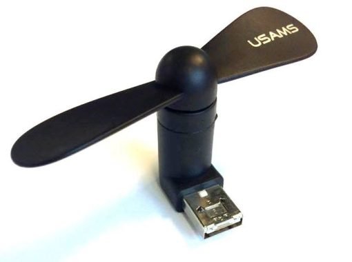 USAMS ZB021 Mobile Phone Fan USB/microUSB (Μαύρο)-0