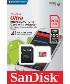 SanDisk Ultra Android microSDXC 200GB + SD Ad CL.10 100MB/s - SDSQUAR-200G-GN6MA-0
