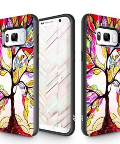 ZIZO SLEEK HYBRID Design Cover w/ Dual Layered Protection in ZV Blister Packaging For Samsung Galaxy S8 Colorful Tree 1SKHBD-SAMGS8-CT-0