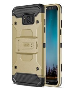 Zizo Tough Armor Style 2 Case w/ Holster in ZV Blister Packaging - Gold/Black For Samsung Galaxy S8 1TGAM-SAMGS8-GDBK-0