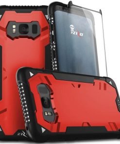 Zizo Proton Armor case with glass screen 9H Samsung Galaxy S8 Plus (Black / Solid Red) 1PRN2-SAMGS8PLUS-BKRD-0