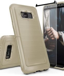 ZIZO Dynite Case by CLICK CASE for Samsung Galaxy S8 - Military Grade Drop Tested, Featuring Anti-Slip Grip and Full 9H Clear Tempered Glass Screen Protector.Beige. 1DYN-SAMGS8-BE-0