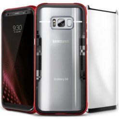 Zizo SHOCK 2.0 Refined PC Metallic Bumper Hybrid Case For Samsung Galaxy S8 Plus w/ 9H Curved Full Glass (Retail Packaging) - Red/Black -1SHK2-SAMGS8PLUS-RDBK-0