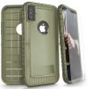 ZIZO Dynite Case by CLICK CASE Camo Green for iPhone X - Featuring Anti-Slip Grip and Full Clear 9H Tempered Glass Screen Protector : DYN-IPHX-CG-0