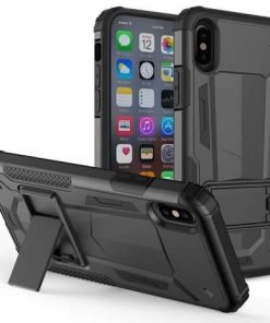 Zizo Hybrid Transformer Cover -Armor case with stand iPhone X (Black / Black) HBTFM-IPHX-BKBK-0