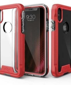 Zizo ION Case for iPhone X - Military Grade Drop Tested (Red / Clear) + 9H Tempered Glass Screen Protector IONC-IPHX-RDCL-0