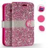 ZIZO Full Diamond Flap Pouch with Credit Card Pockets in ZV Blister Packaging IPHONE X - PINK FHPPDS-IPHX-PK-0