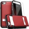 ZIZO Phase Series by CLICK CASE - Shockproof Cover with 9H Glass Screen Protector, Hidden Wallet Back and Kickstand For iPhone 7/8 - Red/Black PHS-IPH7-RDBK-0