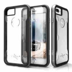Zizo Shock Refined Aluminum Metal Bumper Hybrid Case GREY + 9h Tempered Glass Protection for iPhone 7/8 Plus, 1SHK-IPH7PLUS-GR-0