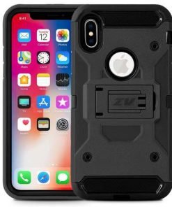 Zizo Tough Armor Style 2 Case with Holster in ZV Blister Packaging for IPHONE X - Black/Black TGAM-IPHX-BKBK-0
