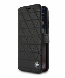 BMW Hexagon Leather Book Case Black για το iPhone X BMFLBKPXHEXBK-0