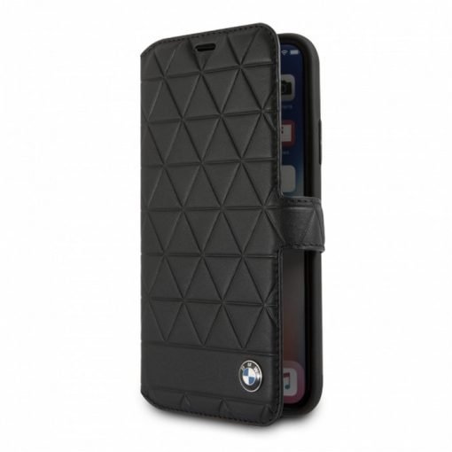 BMW Hexagon Leather Book Case Black για το iPhone X BMFLBKPXHEXBK-0