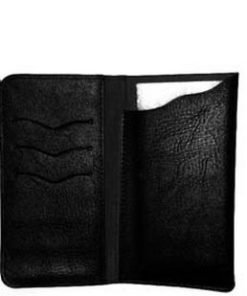 Anco Book Case Slim Fit Black Leather Universal (4.8"-5.3")-0