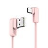 1) USAMS Double Right Angle 2A Charging Cord Type-C Data Sync Cable 1.2m US-SJ167 - Pink