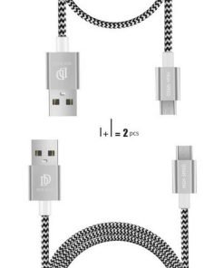 DUX DUCIS KII Series Micro USB Cable (20cm & 1m Μαζί) Silver