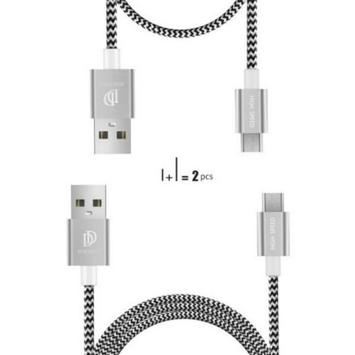 DUX DUCIS KII Series Micro USB Cable (20cm & 1m Μαζί) Silver