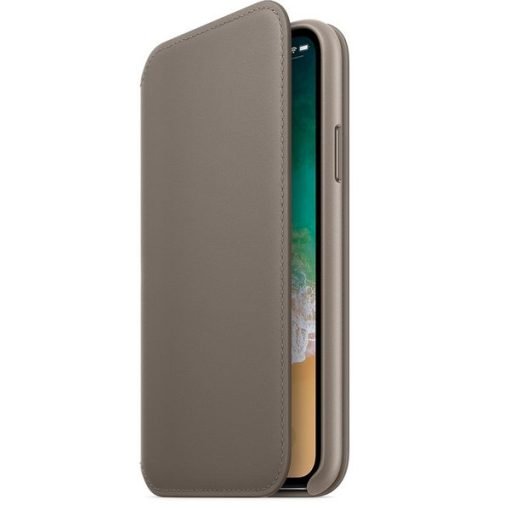 Apple Leather Folio Taupe για το iPhone X / Xs MQRY2ZM/A (EU Blister)