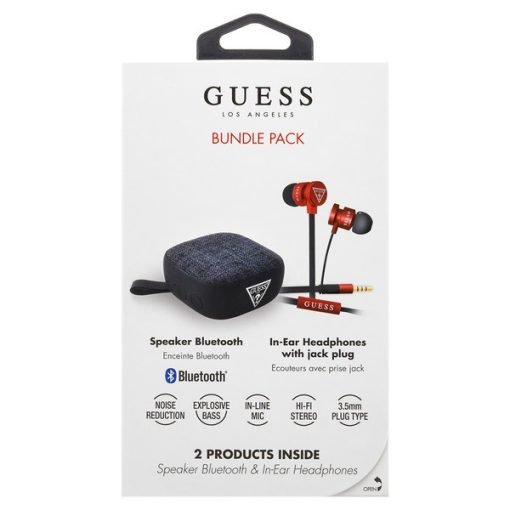 Guess Bundle In-Ear Headphones + Bluetooth Speaker Red - GUBPERSPRE