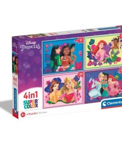 Clementoni Παιδικό Παζλ 4 in 1 Supercolor Disney Πριγκίπισσες 12-16-20-24 τμχ