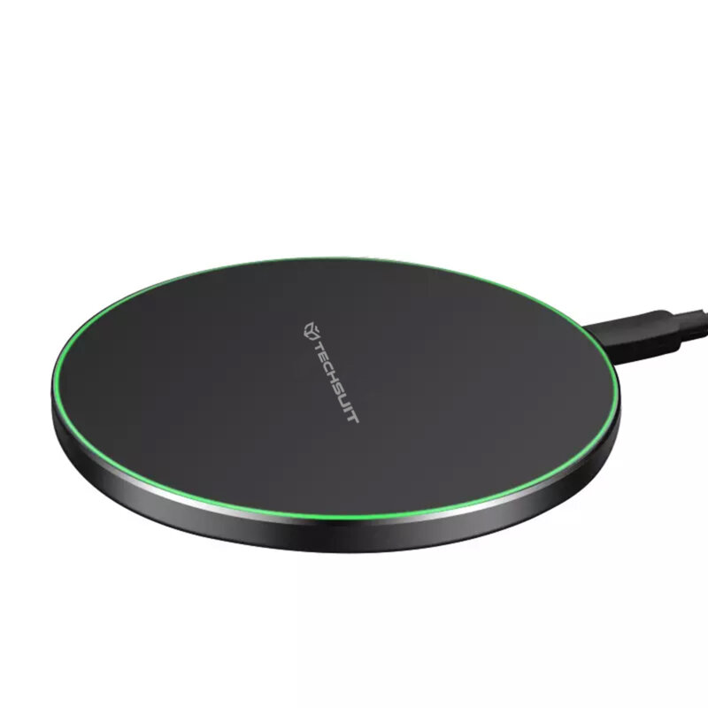 Techsuit Wireless Charger Premium (CHWR002) RGB Colors, 10W Black - Image 2