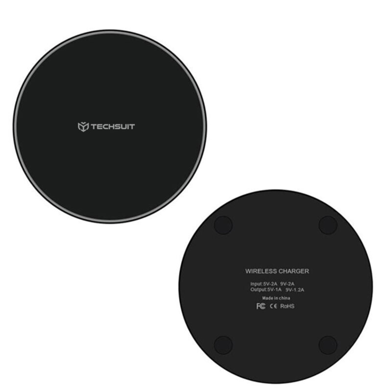 Techsuit Wireless Charger Premium (CHWR002) RGB Colors, 10W Black - Image 3