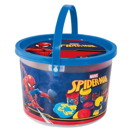 AS Πλαστελίνη Marvel Spiderman Κουβαδάκι Με 4 Βαζάκια Και 8 Εργαλεία 200g 3+ Χρονών