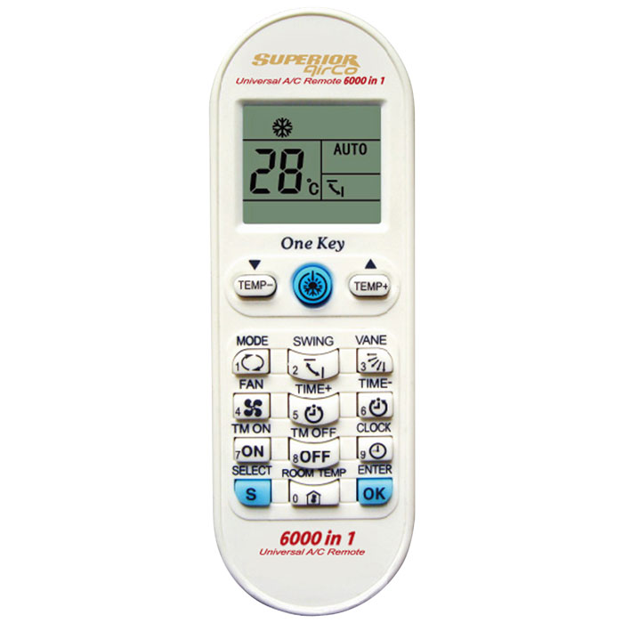 Universal τηλεχειριστήριο αντικατάστασης για air-conditions. - SUPERIOR AIRCO 6000 in 1
