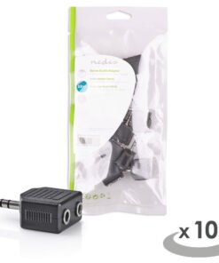 Αντάπτορας 3,5mm Stereo αρσ. - 2x 3,5mm Stereo θηλ., 10 τεμαχίων. - NEDIS CAGP22945BK