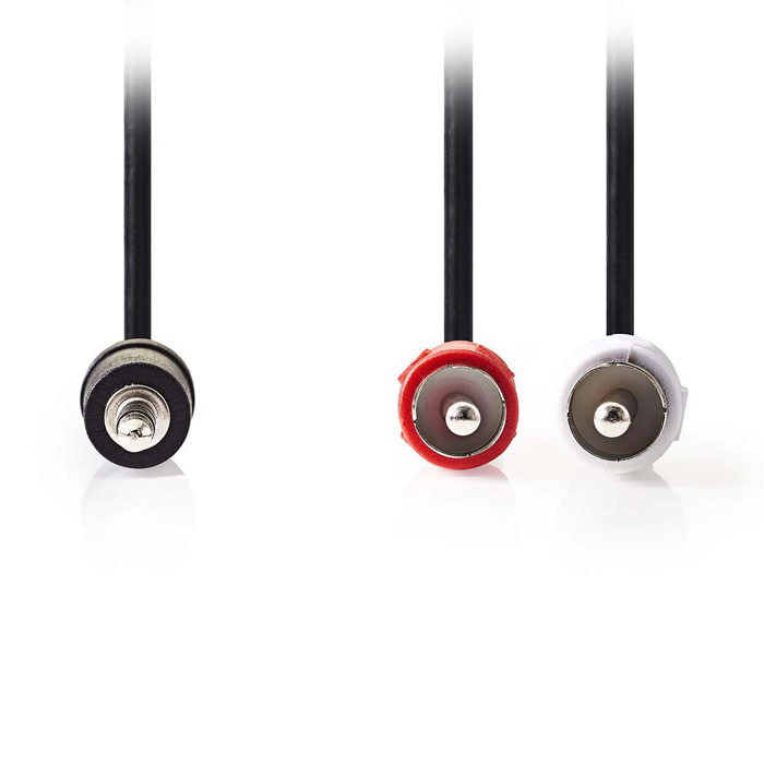 Καλώδιο 2x RCA αρσ. - 3,5mm Stereo αρσ, 2m. - NEDIS CAGB22200BK20 - Image 2