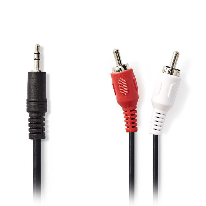 Καλώδιο 2x RCA αρσ. - 3,5mm Stereo αρσ, 2m. - NEDIS CAGB22200BK20 - Image 3