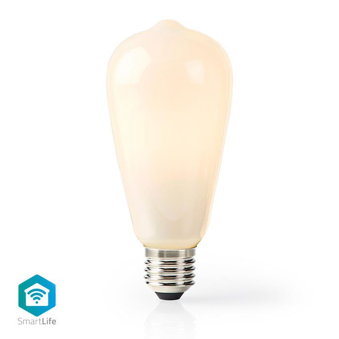 Wi-Fi έξυπνη λάμπα LED, E27, ST64, 5W, Warm White, 500lm. - NEDIS WIFILF11WTST64
