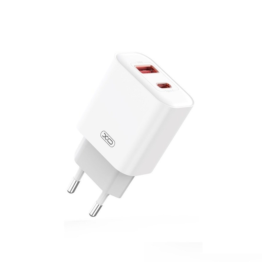 XO wall charger CE12 PD QC3.0 20W 1x USB 1x USB-C white + USB-C - USB-C cable ΦΟΡΤΙΣΤΗΣ ΤΑΞΙΔΙΟΥ - Image 2