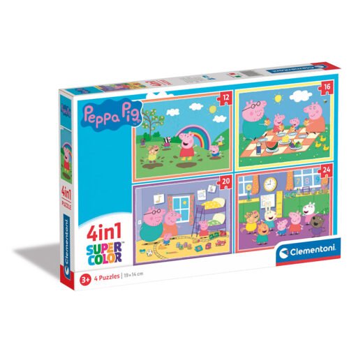 Clementoni Παιδικό Παζλ 4 in 1 Supercolor Peppa Pig 12-16-20-24 τμχ