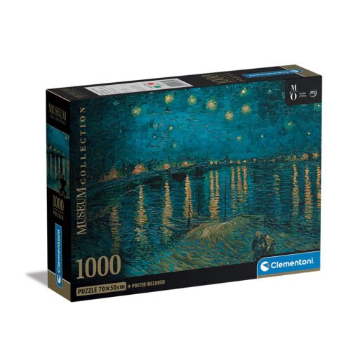 Clementoni Παζλ Museum Collection Van Gogh: Έναστρη Νύχτα Πάνω Από Το Ρήνο 1000 τμχ - Compact Box