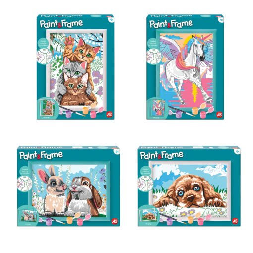 Paint & Frame Ζωγραφίζω Με Αριθμούς Funny Kitties - Cute Bunnies - Loving Puppy - Magic Unicorn Για