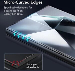 ESR Tempered Glass with Mounting Frame - Case Friendly - Samsung Galaxy S24 Ultra - Image 6
