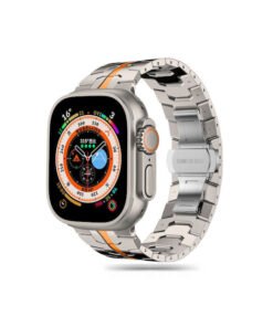 Techsuit - Watchband (W063) - Apple Watch 1/2/3/4/5/6/7/8/9/SE/SE 2/Ultra/Ultra 2 (42/44/45/49mm) - Titanium Orange