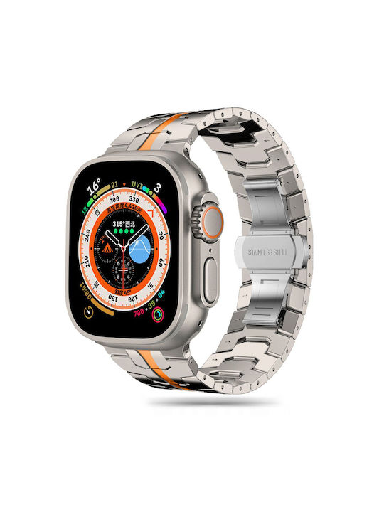 Techsuit - Watchband (W063) - Apple Watch 1/2/3/4/5/6/7/8/9/SE/SE 2/Ultra/Ultra 2 (42/44/45/49mm) - Titanium Orange