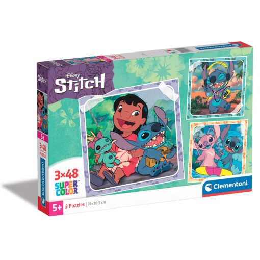 Clementoni Παιδικό Παζλ Super Color Disney Stitch 3x48 τμχ