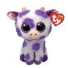 TY Beanie Boos Ethel Χνουδωτή Αγελαδίτσα Λευκή Με Μωβ Στάμπες 15εκ