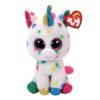 TY Beanie Boos Harmonie Χνουδωτό Μονόκερος Πιτσιλωτός Λευκό 15εκ