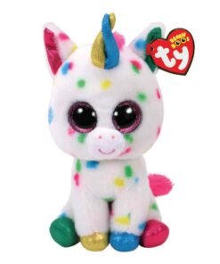 TY Beanie Boos Harmonie Χνουδωτό Μονόκερος Πιτσιλωτός Λευκό 15εκ