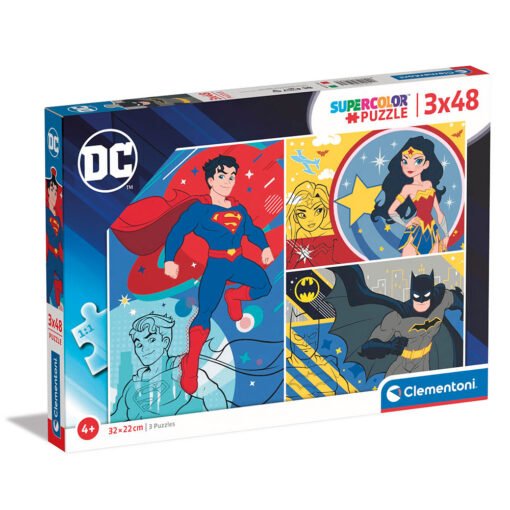 Clementoni Παιδικό Παζλ Super Color DC Comics 3x48 τμχ