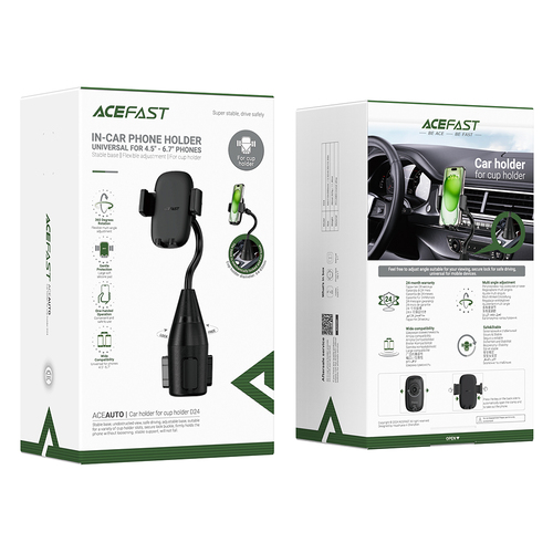 Acefast Car Holder (D24) for Cup Holder, 360° Rotation, Multi-angle Adjustment, for Phone 4.5-6.7" Black - Image 7