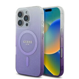 Guess Magsafe “Glitter Gradient” Hard Case Θήκη προστασίας από σκληρό πλαστικό – iPhone 16 Pro Max (Μωβ – GUHMP16XHGRCELU)