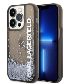 Karl Lagerfeld Liquid Glitter Translucent Case Elongated Logo Θήκη προστασίας – iPhone 14 Pro Max (Clear Black/Glitter)